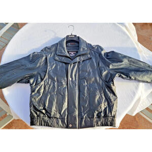 Wilsons Leather VINTAGE 80's Bomber Jacket Men's 2XL Black Full Zip  Thinsulate